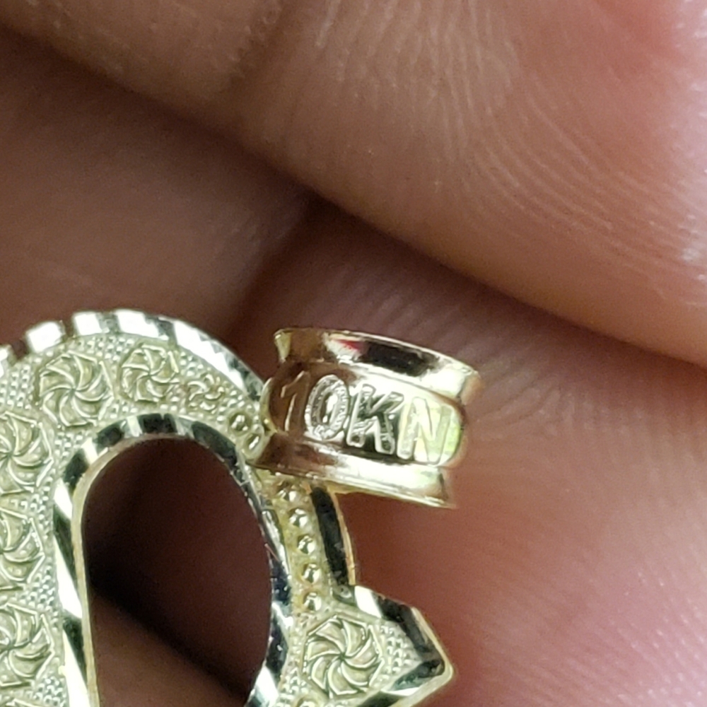 10kt Gold Letter S Pendant - Picture 9 of 11